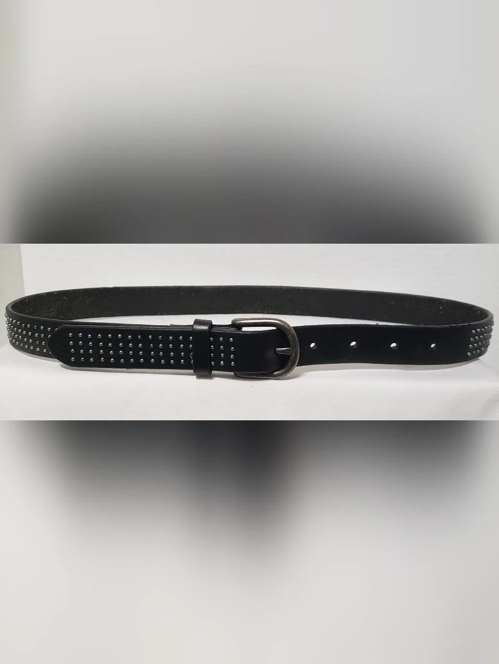 Gap Black Leather Studded Belt Size XS